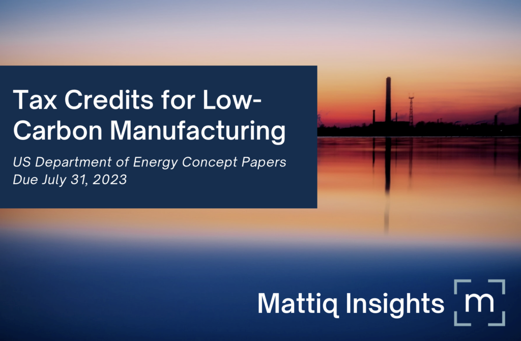 Tax Credits for Low-Carbon Manufacturing